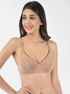 Softline Women's Non Padded Wire Free T-Shirt Bra in Cotton Stretch Fabric with Elastic Straps, Full Cup design, and Hook Closure (2056)