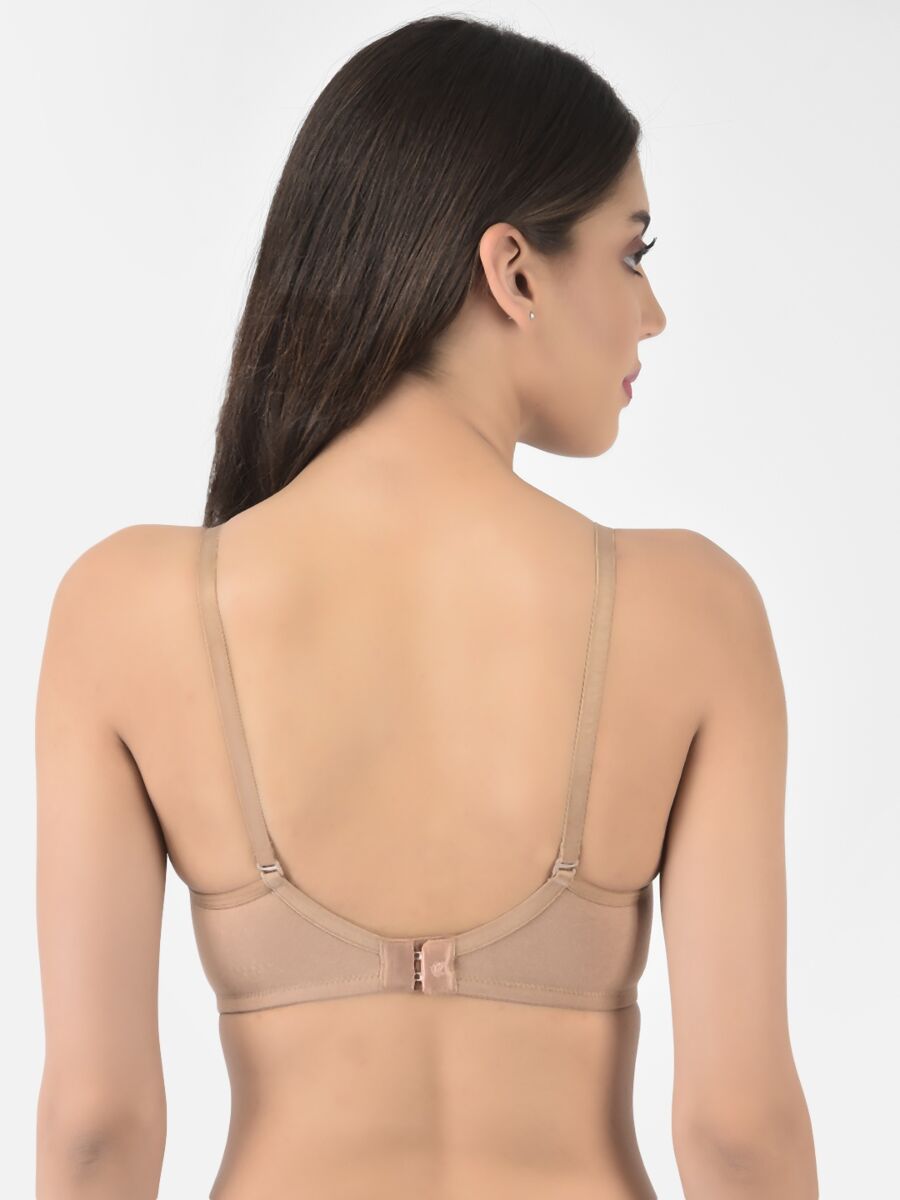 Softline Women's Non Padded Wire Free T-Shirt Bra in Cotton Stretch Fabric with Elastic Straps, Full Cup design, and Hook Closure (2056)