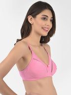 Softline Women's Non Padded Wire Free Bra in Cotton Stretch Fabric with Elastic Straps, Full Cup design, and Hook Closure (2053)