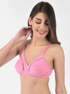 Softline Women's Non Padded Wire Free Bra in Cotton Stretch Fabric with Elastic Straps, Full Cup design, and Hook Closure (2053)