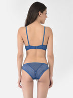 Softline Women's Non Padded Wire Free Bridal Bra & Panty Set in Nylon Spandex Fabric with Straight Back, Elastic Straps, and Hook Closure (1065)