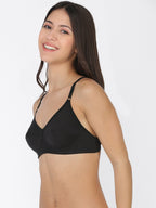 Softline Women's Non Padded Wire Free Bra in 100 % Polyester Fabric with Elastic Straps and Hook Closure