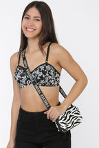 Softline Women's Padded Wire Free  Printed T-Shirt Bra in Nylon Spandex Fabric with Elastic Straps and Hook Closure