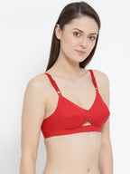 Softline Women's Non Padded Wire Free Bra in Cotton Poly Fabric with Elastic Straps and Hook Closure