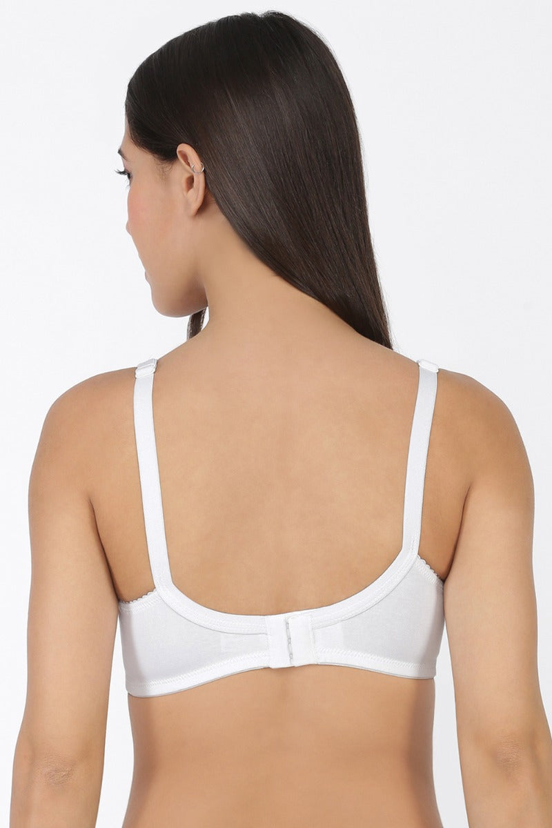 Softline Women's Non Padded Wire Free Bra in Cotton Poly Fabric with Elastic Straps and Hook Closure