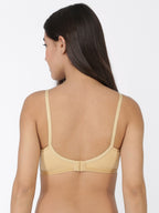 Softline Women's Non Padded Wire Free T-Shirt Bra in Cotton Poly Fabric with Moulded Cups, Elastic Straps, and Hook Closure
