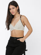 Softline Women's Non Padded Wire Free Bra in Nylon Spandex Fabric With Slip on Style and No Hook Closure