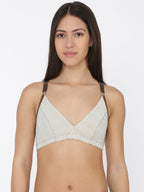 Softline Women's Non Padded Wire Free Bra in Nylon Spandex Fabric With Slip on Style and No Hook Closure
