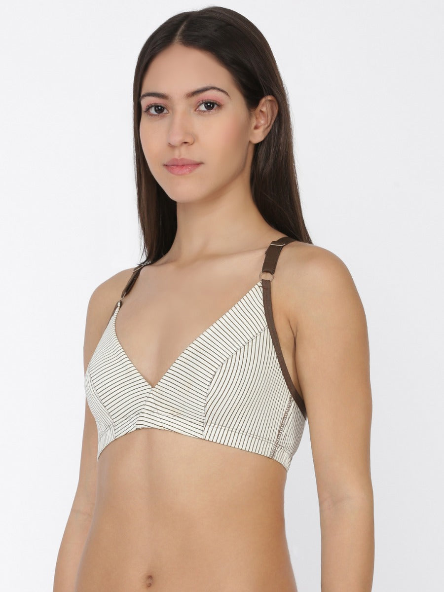 Softline Women's Non Padded Wire Free Bra in Nylon Spandex Fabric With Slip on Style and No Hook Closure