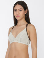 Softline Women's Non Padded Wire Free Bra in Nylon Spandex Fabric With Slip on Style and No Hook Closure