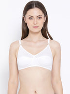 Softline Women's Non Padded Wire Free Bra in Viscose Spandex Fabric with Moulded Cups with Elastic Straps and Hook Closure