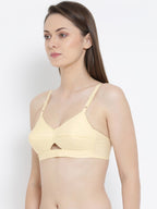 Softline Women's Lightly Padded Wire Free Daily Wear Bra in 100% Cotton Fabric with Elastic Straps and Hook Closure