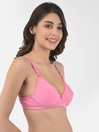 Softline Women's Non Padded Wire Free Bra in Cotton Poly Fabric with Double Layered Cups, Elastic Straps, and Hook Closure (1052)