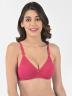 Softline Women's Non Padded Wire Free Bra in Cotton Poly Fabric with Elastic Straps and Hook Closure (1051)