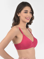 Softline Women's Non Padded Wire Free Bra in Cotton Poly Fabric with Elastic Straps and Hook Closure (1051)
