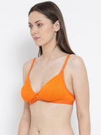 Softline Women's Non Padded Wire Free Regular Bra in 100% Polyester Fabric with Elastic Straps and Hook Closure