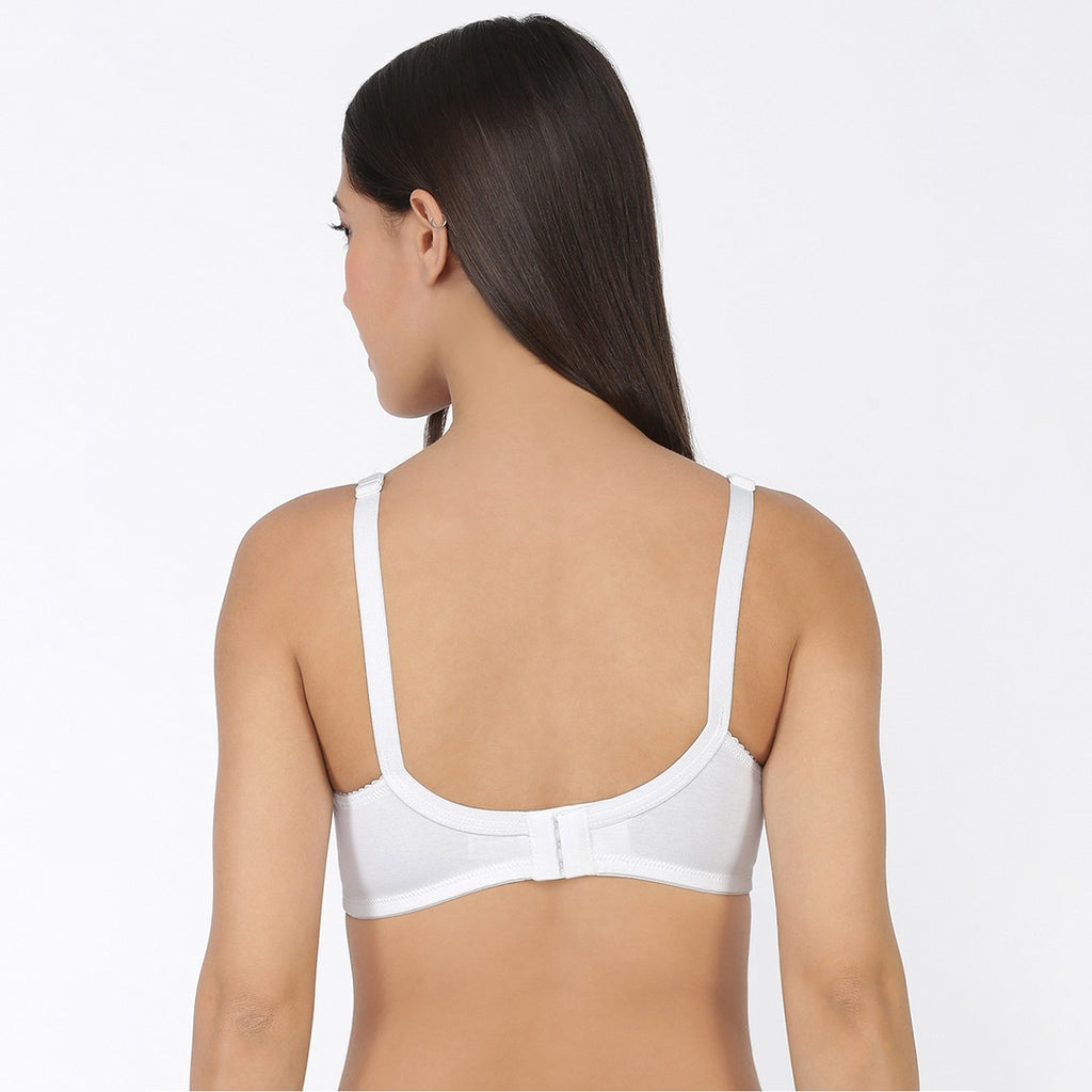Softline Women's Non Padded Wire Free Bra in 100% Cotton Fabric with Elastic Straps and Hook Closure