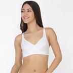 Softline Women's Non Padded Wire Free Bra in 100% Cotton Fabric with Elastic Straps and Hook Closure