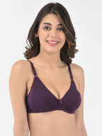 Softline Women's Non Padded Wire Free Bra in Cotton Poly Fabric with Elastic Straps and Hook Closure (1051)