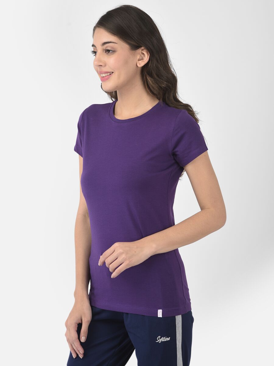 Softline Round Neck Stretch Women's Tees | 95% cotton and 5% spandex | Comfortable and Trendy
