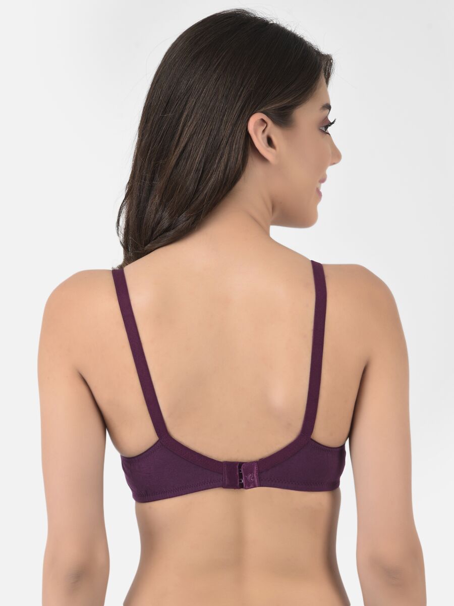 Softline Women's Non Padded Wire Free Bra in Cotton Poly Fabric with Elastic Straps and Hook Closure (1051)