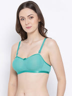 Softline Women's Non Padded Wire Free Bra in Poly Cotton Fabric with Elastic Straps and Hook Closure
