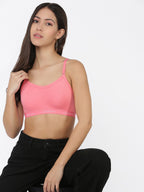 Softline Women's Non Padded Wire Free T-Shirt Bra in Poly Cotton Fabric with Elastic Straps and Slip On Style