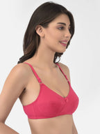 Softline Women's Non Padded Wire Free Bra in Cotton Stretch Fabric with Double Layered Cups Full Coverage, Elastic Straps, and Hook Closure (1055)