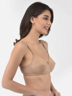 Softline Women's Non Padded Wire Free Bra in Cotton Stretch Fabric with Double Layered Cups Full Coverage, Elastic Straps, and Hook Closure (1055)