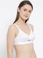 Softline Women's Non Padded Wire Free Bra in 100% Cotton Fabric with Elastic Straps and Hook Closure