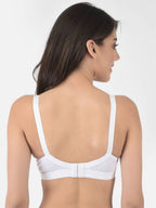 Softline Women's Non Padded Wire Free Bra in 100% Shifley Embroidery Cotton Fabric with  Full Coverage Cups, Broad Elastic Straps, and Hook Closure (1061)