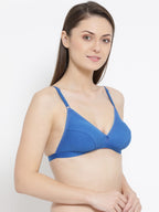 Softline Women's Non Padded Wire Free Bra in Poly Cotton Fabric with Elastic Straps and Hook Closure (B Cup)