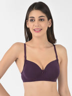 Softline Women's Padded Wire Free T-Shirt Bra in Cotton Stretch Fabric with Elastic Straps, Full Cup design, and Hook Closure (2058)