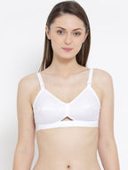 Softline Women's Non Padded Wire Free Bra in 100% Cotton Fabric with Elastic Straps and Hook Closure