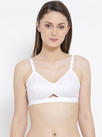 Softline Women's Non Padded Wire Free Bra in 100% Cotton Fabric with Elastic Straps and Hook Closure