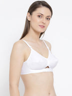 Softline Women's Non Padded Wire Free Bra in 100% Cotton Fabric with Elastic Straps and Hook Closure