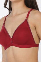 Softline Women's Non Padded Wire Free Fancy Bra in Poly Cotton Fabric with Elastic Straps and Hook Closure