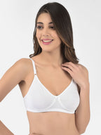 Softline Women's Non Padded Wire Free T-shirt Bra in Cotton Poly Fabric with Elastic Straps, Double Layered Moulded Cups, and Hook Closure (2054)
