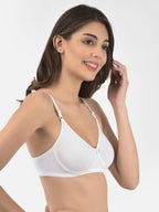 Softline Women's Non Padded Wire Free T-shirt Bra in Cotton Poly Fabric with Elastic Straps, Double Layered Moulded Cups, and Hook Closure (2054)