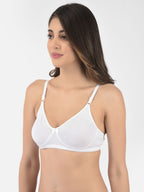 Softline Women's Non Padded Wire Free T-shirt Bra in Cotton Poly Fabric with Elastic Straps, Double Layered Moulded Cups, and Hook Closure (2054)