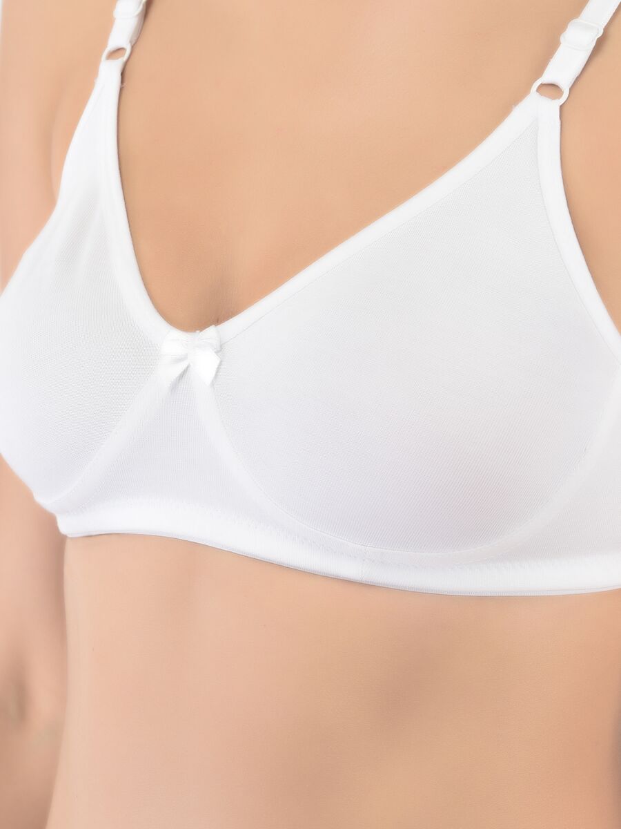 Softline Women's Non Padded Wire Free T-shirt Bra in Cotton Poly Fabric with Elastic Straps, Double Layered Moulded Cups, and Hook Closure (2054)