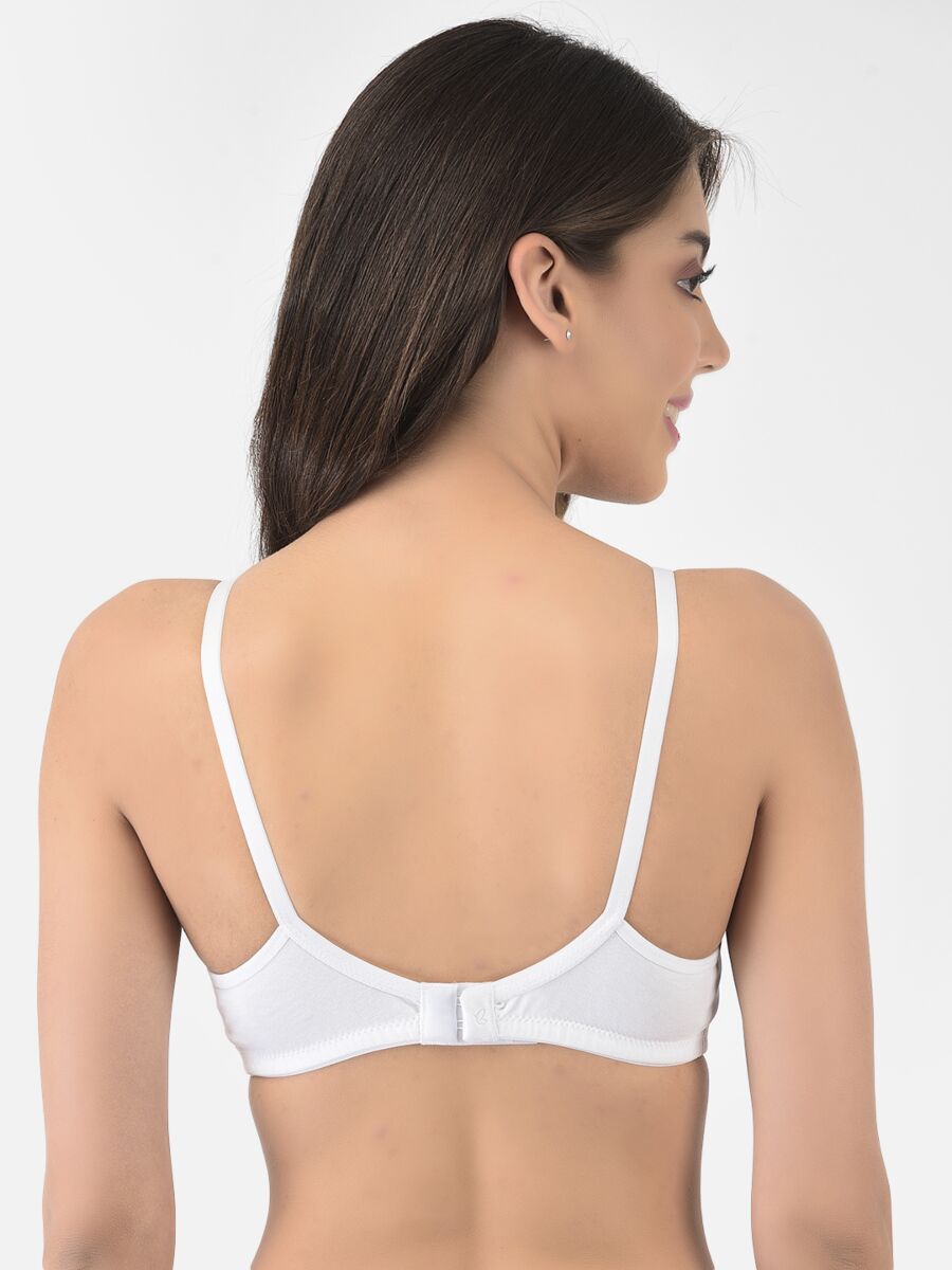 Softline Women's Non Padded Wire Free T-shirt Bra in Cotton Poly Fabric with Elastic Straps, Double Layered Moulded Cups, and Hook Closure (2054)