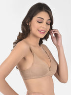 Softline Women's Non Padded Wire Free Bra in Cotton Poly Fabric with Elastic Straps and Hook Closure (1051)
