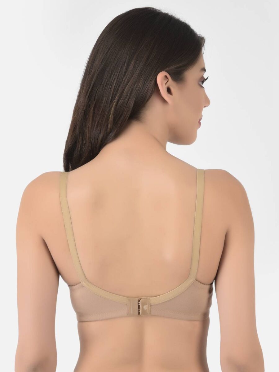 Softline Women's Non Padded Wire Free Bra in Cotton Poly Fabric with Double Layered Cups, Elastic Straps, and Hook Closure (1052)