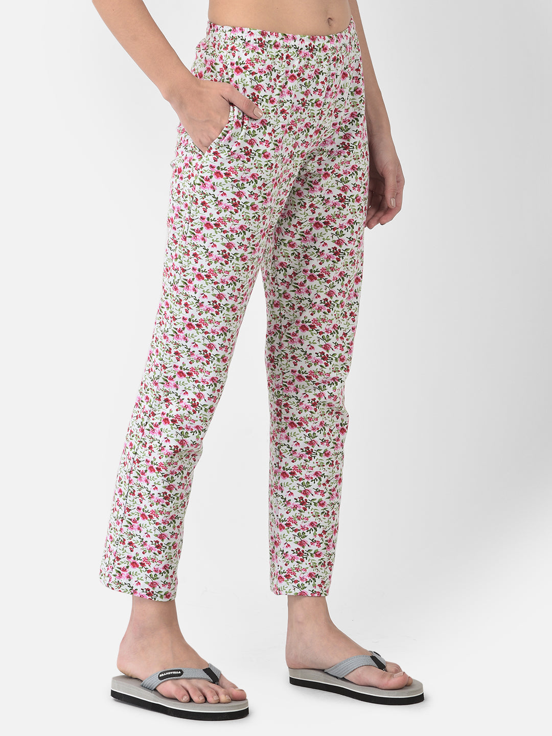 Softline Women's Regular Printed Pyjamas in 100% Cotton Faric with a Relaxed Fit, Full Length, and Elastic Waistband