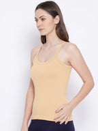 Softline Women's Camisole in 100% Cotton Stretch with High Stretchability, Slim Shoulder Straps, and Snug Fit