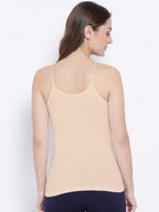 Softline Women's Spaghetti Top in Premium Cotton Stretch Fabric with Stretchable Shoulder Straps and Snug Fit.