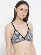 Softline Women's  Non Padded Wire Free  Bra in Poly Cotton Fabric with Elastic Straps and Hook Closure