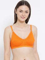 Softline Women's Non Padded Wire Free Bra in 100% Polyester Fabric with Elastic Straps and Hook Closure