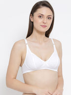 Softline Women's Non Padded Wire Free Bra in Poly Cotton Fabric with Elastic Straps and Hook Closure (C Cup)